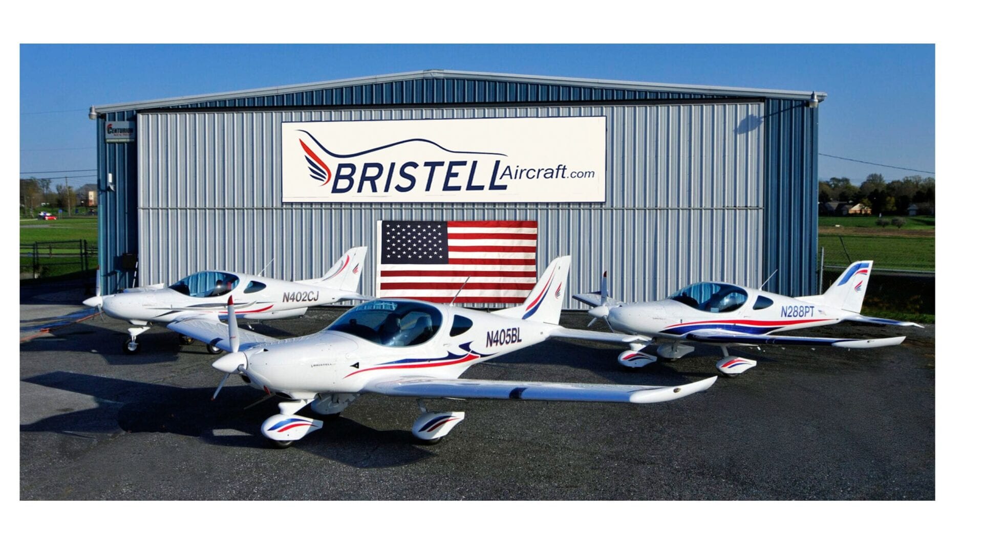 Red and Blue on White Bristell USA Light Sport Aircraft Sales and Training