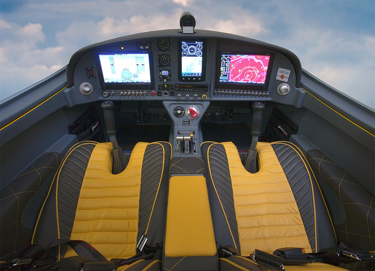 A view of the cockpit from above.