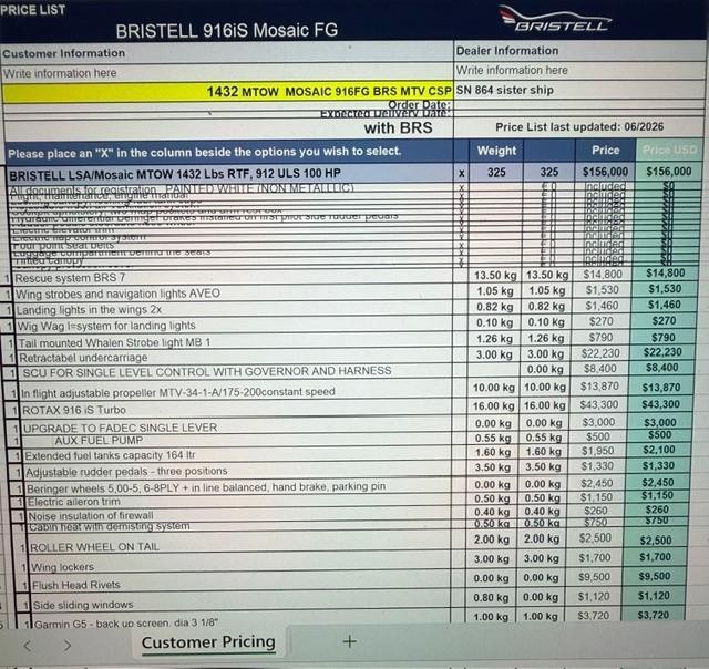Brm Aero Price Sheet top large